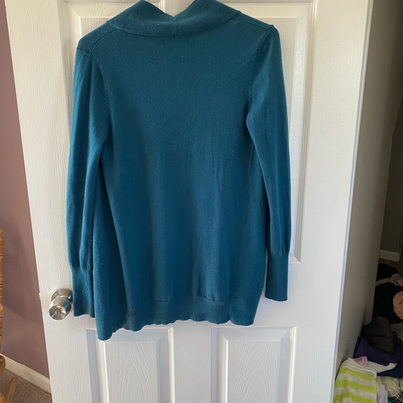 Teal longsleeve sweater cardigan size M - Picture 5 of 5